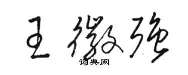 駱恆光王徽強草書個性簽名怎么寫