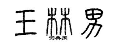 曾慶福王林男篆書個性簽名怎么寫