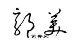 梁錦英郭美草書個性簽名怎么寫