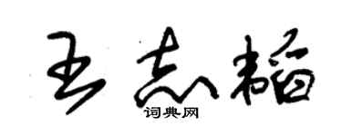 朱錫榮王志韜草書個性簽名怎么寫