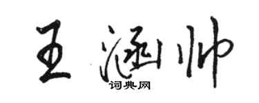 駱恆光王涵帥行書個性簽名怎么寫