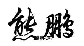 胡問遂熊鵬行書個性簽名怎么寫