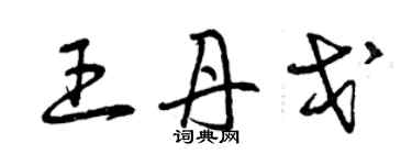 曾慶福王丹戈草書個性簽名怎么寫