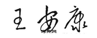 駱恆光王安康草書個性簽名怎么寫