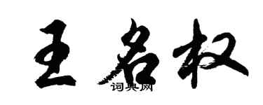 胡問遂王名權行書個性簽名怎么寫