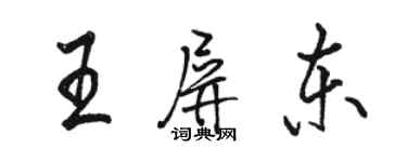 駱恆光王屏東行書個性簽名怎么寫