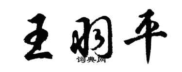 胡問遂王羽平行書個性簽名怎么寫