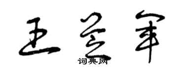 曾慶福王芝軍草書個性簽名怎么寫