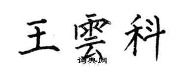 何伯昌王雲科楷書個性簽名怎么寫