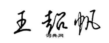 梁錦英王超帆草書個性簽名怎么寫