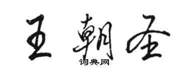 駱恆光王朝聖行書個性簽名怎么寫