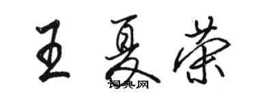 駱恆光王夏榮行書個性簽名怎么寫