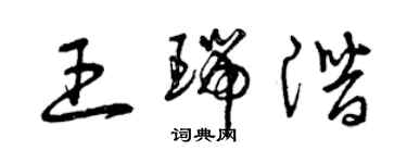 曾慶福王瑞潛草書個性簽名怎么寫