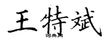 丁謙王特斌楷書個性簽名怎么寫