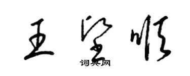 梁錦英王堅順草書個性簽名怎么寫