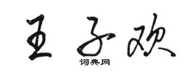 駱恆光王子歡行書個性簽名怎么寫
