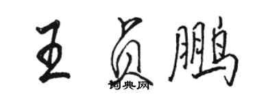 駱恆光王貞鵬行書個性簽名怎么寫