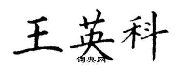 丁謙王英科楷書個性簽名怎么寫