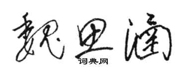 駱恆光魏思涵草書個性簽名怎么寫