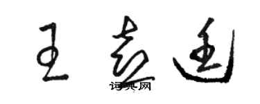 駱恆光王喜廷草書個性簽名怎么寫