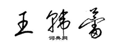 梁錦英王韓蕾草書個性簽名怎么寫