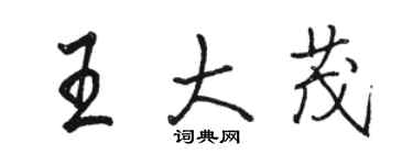 駱恆光王大茂行書個性簽名怎么寫