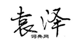 曾慶福袁澤行書個性簽名怎么寫