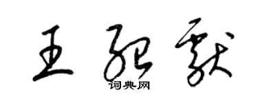 梁錦英王紹獻草書個性簽名怎么寫