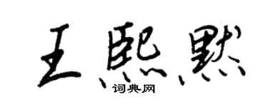 王正良王熙默行書個性簽名怎么寫
