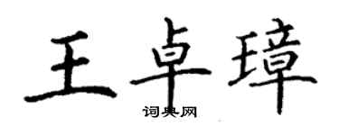 丁謙王卓璋楷書個性簽名怎么寫