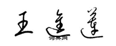 梁錦英王進蓮草書個性簽名怎么寫