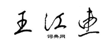 梁錦英王江惠草書個性簽名怎么寫