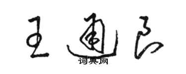 駱恆光王通良草書個性簽名怎么寫