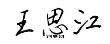 王正良王思江行書個性簽名怎么寫