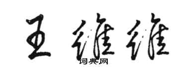 駱恆光王維維行書個性簽名怎么寫