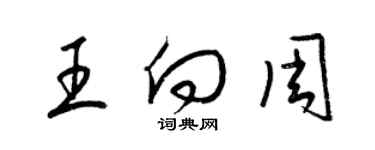 梁錦英王向周草書個性簽名怎么寫