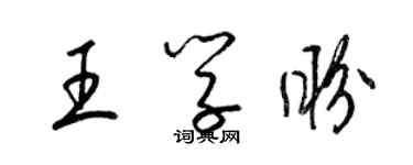 梁錦英王學盼草書個性簽名怎么寫