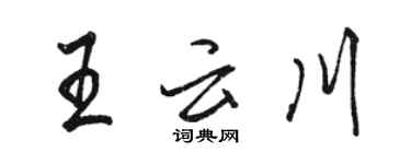駱恆光王雲川行書個性簽名怎么寫