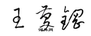 駱恆光王慶鋼草書個性簽名怎么寫