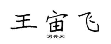 袁強王宙飛楷書個性簽名怎么寫