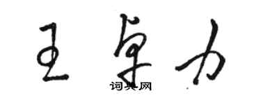 駱恆光王卓力草書個性簽名怎么寫