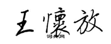 王正良王懷放行書個性簽名怎么寫