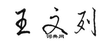 駱恆光王文列行書個性簽名怎么寫