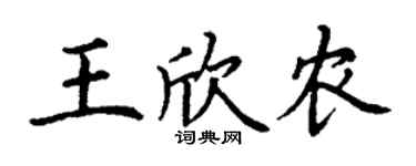 丁謙王欣農楷書個性簽名怎么寫