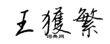 王正良王獲繁行書個性簽名怎么寫