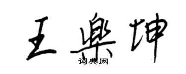 王正良王樂坤行書個性簽名怎么寫