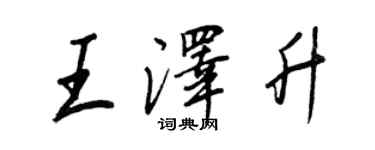 王正良王澤升行書個性簽名怎么寫