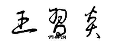 曾慶福王習炎草書個性簽名怎么寫