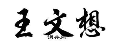 胡問遂王文想行書個性簽名怎么寫