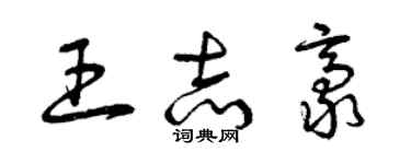 曾慶福王志豪草書個性簽名怎么寫